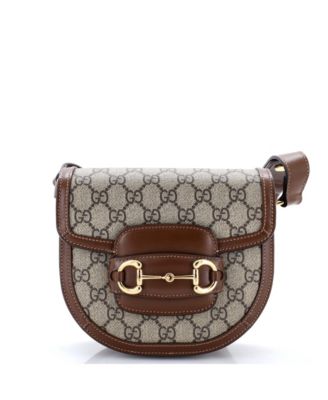 Сумка на плечо Pre-Owned Gucci Mini Horsebit 1955 Rounded, GG Coated Canvas and Leather
