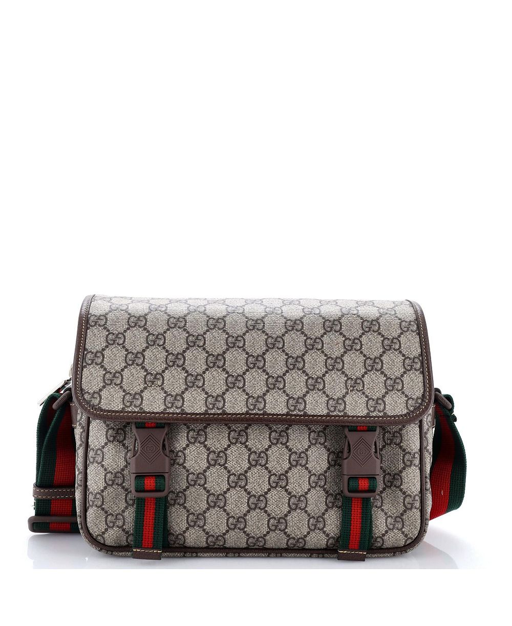 Pre-Owned Gucci Small Web Buckle Messenger Bag GG Coated Canvas
