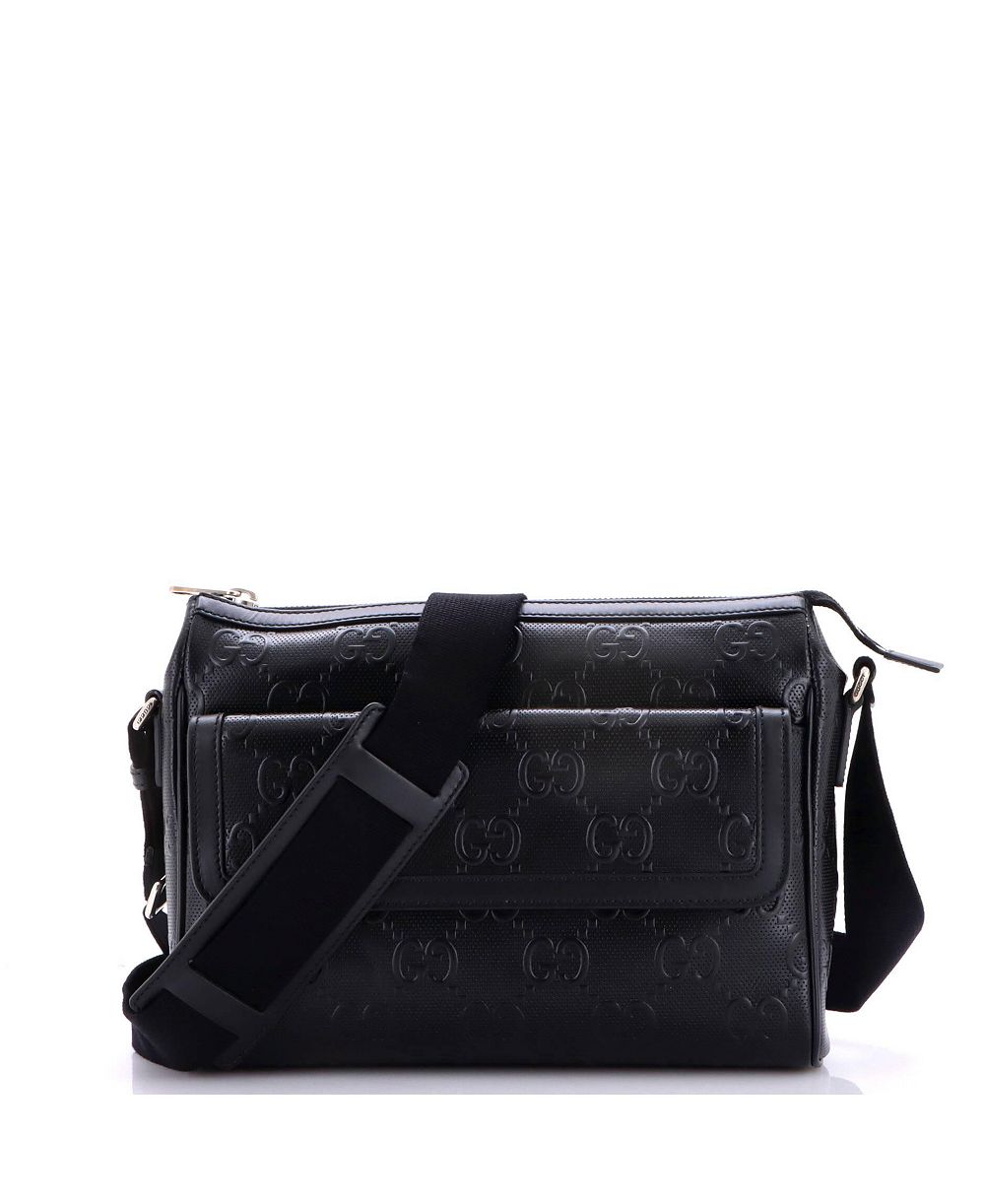 Pre-Owned Gucci сумка messenger среднего размера GG Embossed из перфорированной кожи
