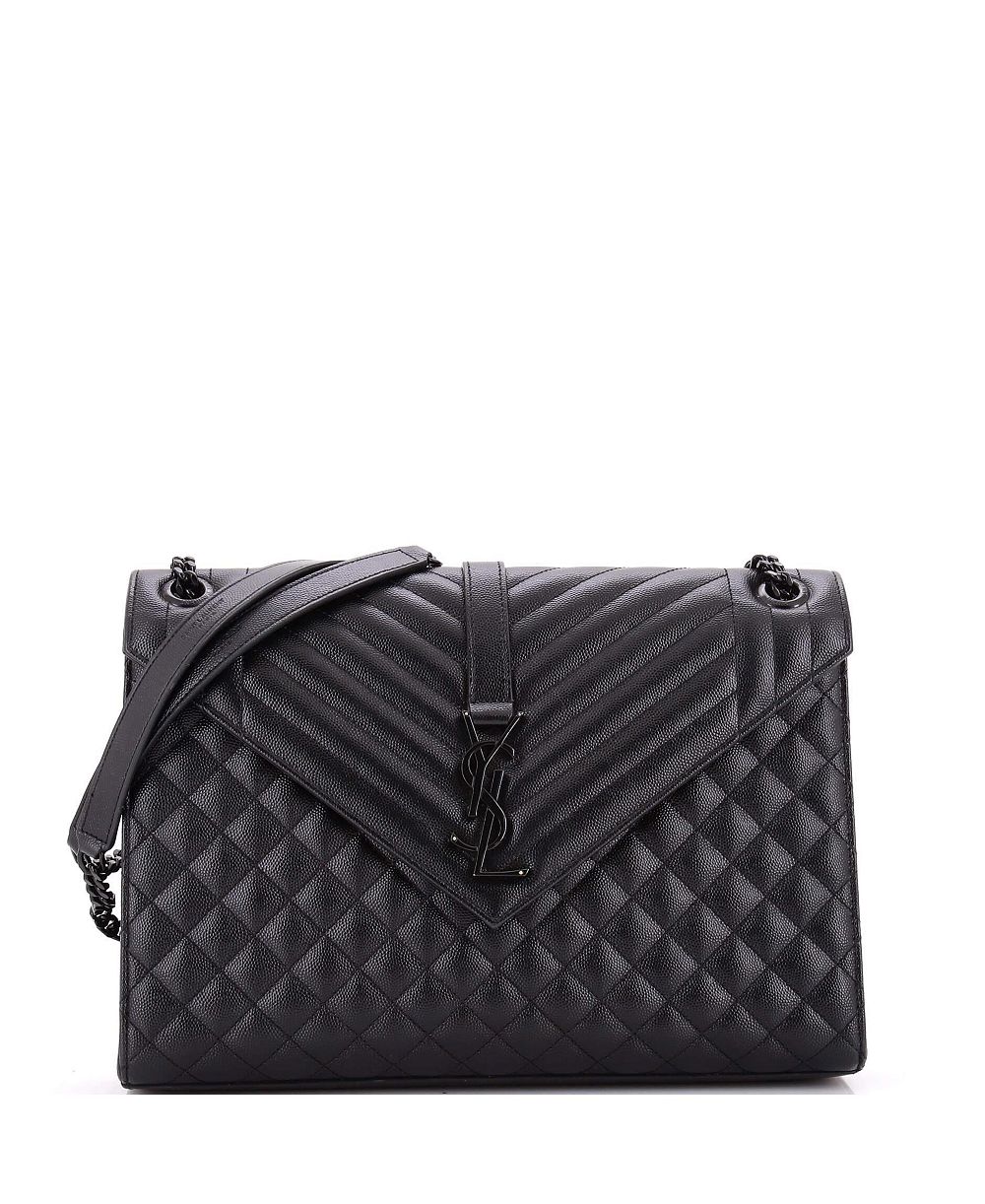 Женская сумка-сакво bag Saint Laurent Large Classic Monogram Envelope Mixed Matelasse Leather Pre-Owned