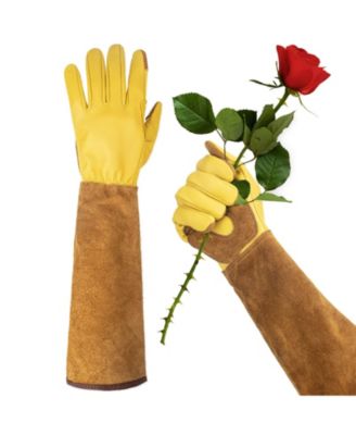 XDOVET Women Thorn Proof Rose Pruning Cowleather Garden Gloves