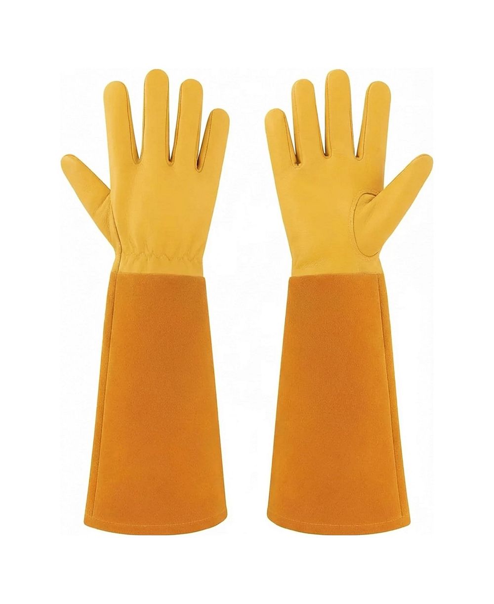 XDOVET Thorn Proof Gardening Gloves Long Rose Pruning Cowleather Gauntlet Forearm Protection