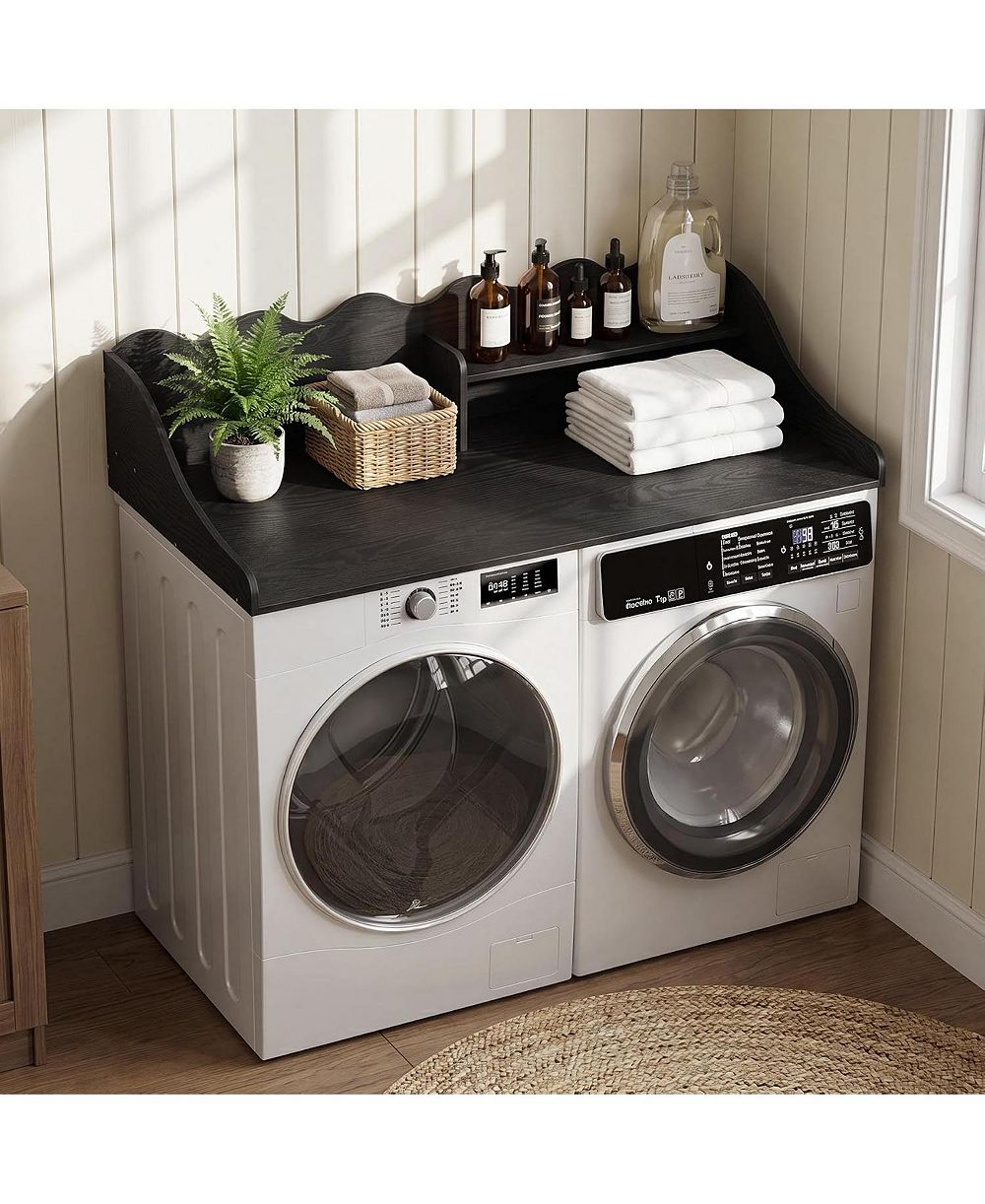 Tribesigns 54" Washer Dryer Countertop with Shelf, Waterproof