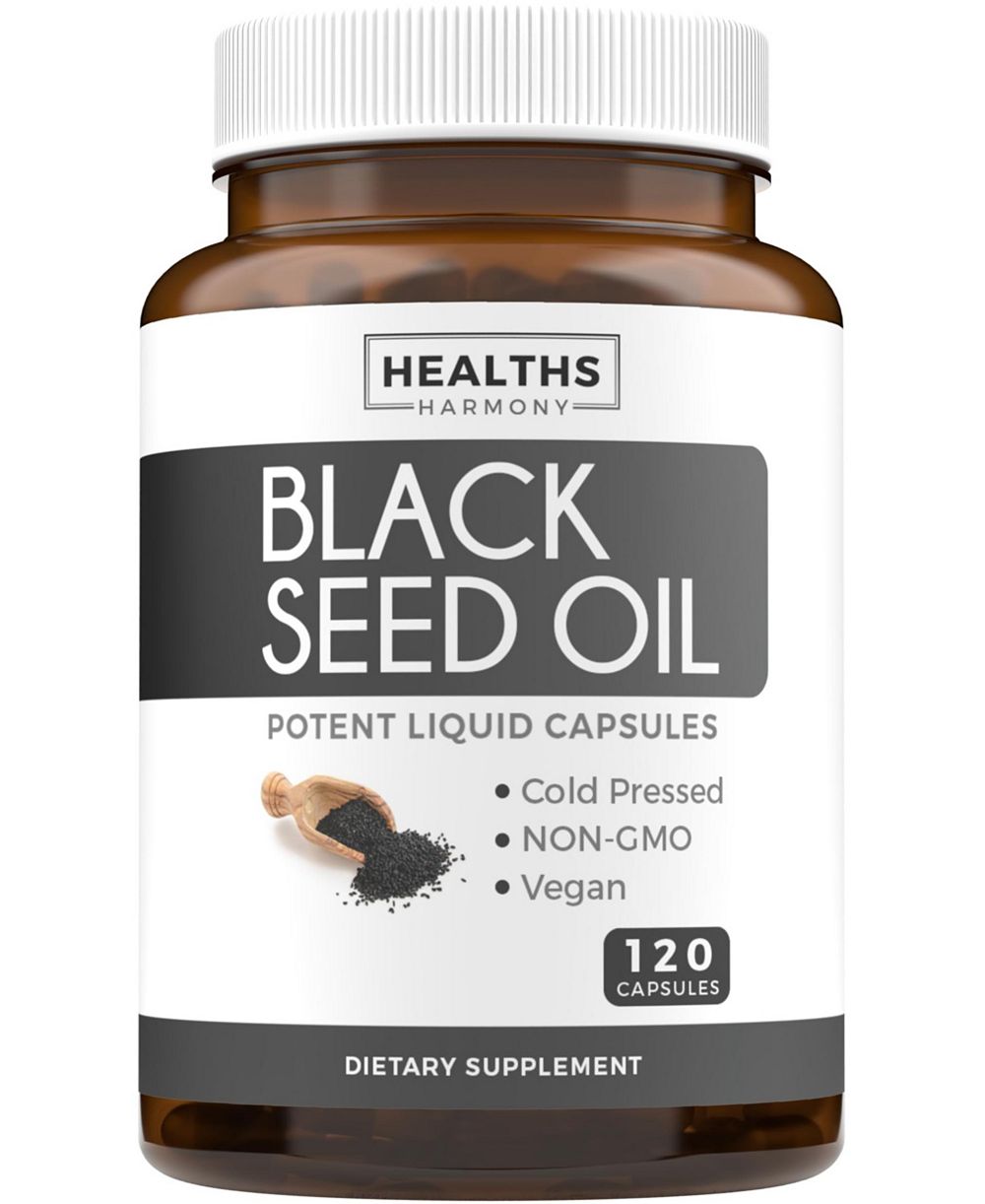 Healths Harmony мягкие капсулы с маслом черного семени, нигеллой сативой и витамином Е, 500 мг каждая, 120 шт