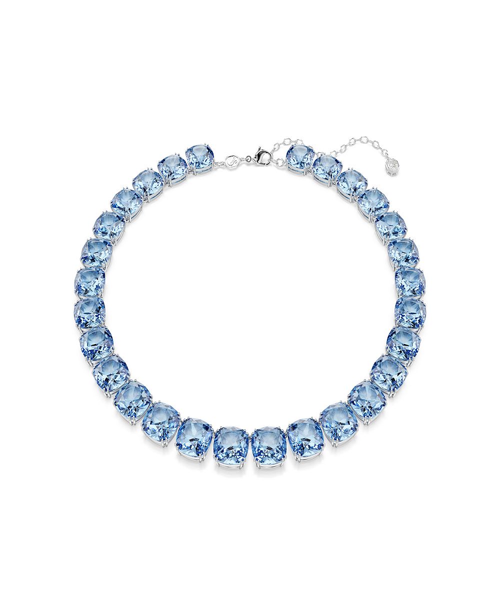 Swarovski ожерелье с синим кристаллом и позолотой