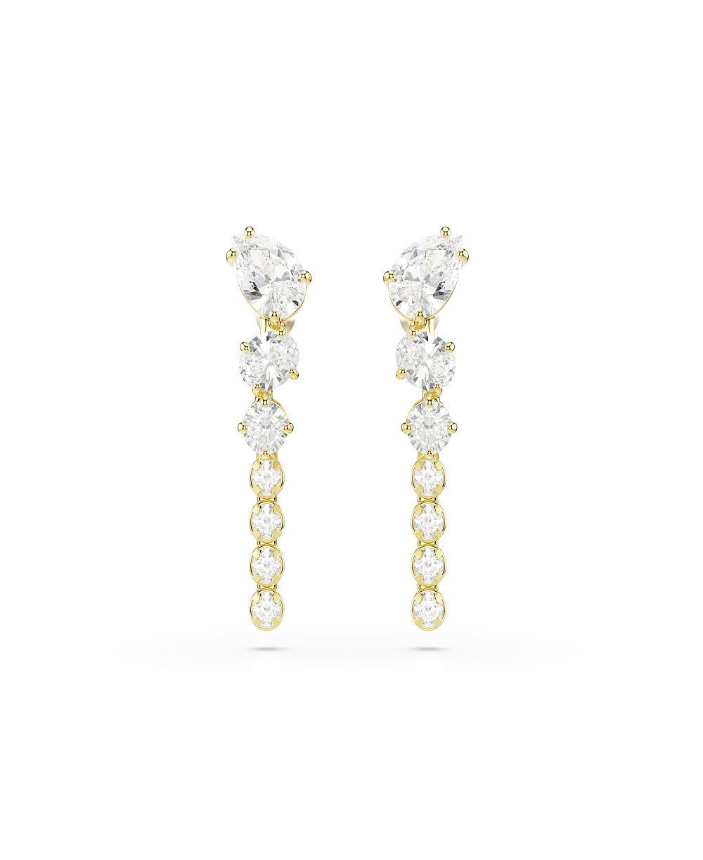Swarovski серьги с позолотой и белыми кристаллами