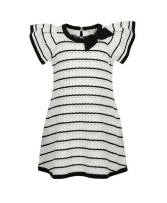 Hope & Henry Детская 6 - 12 Organic Bow Detail Pointelle Sweater Dress