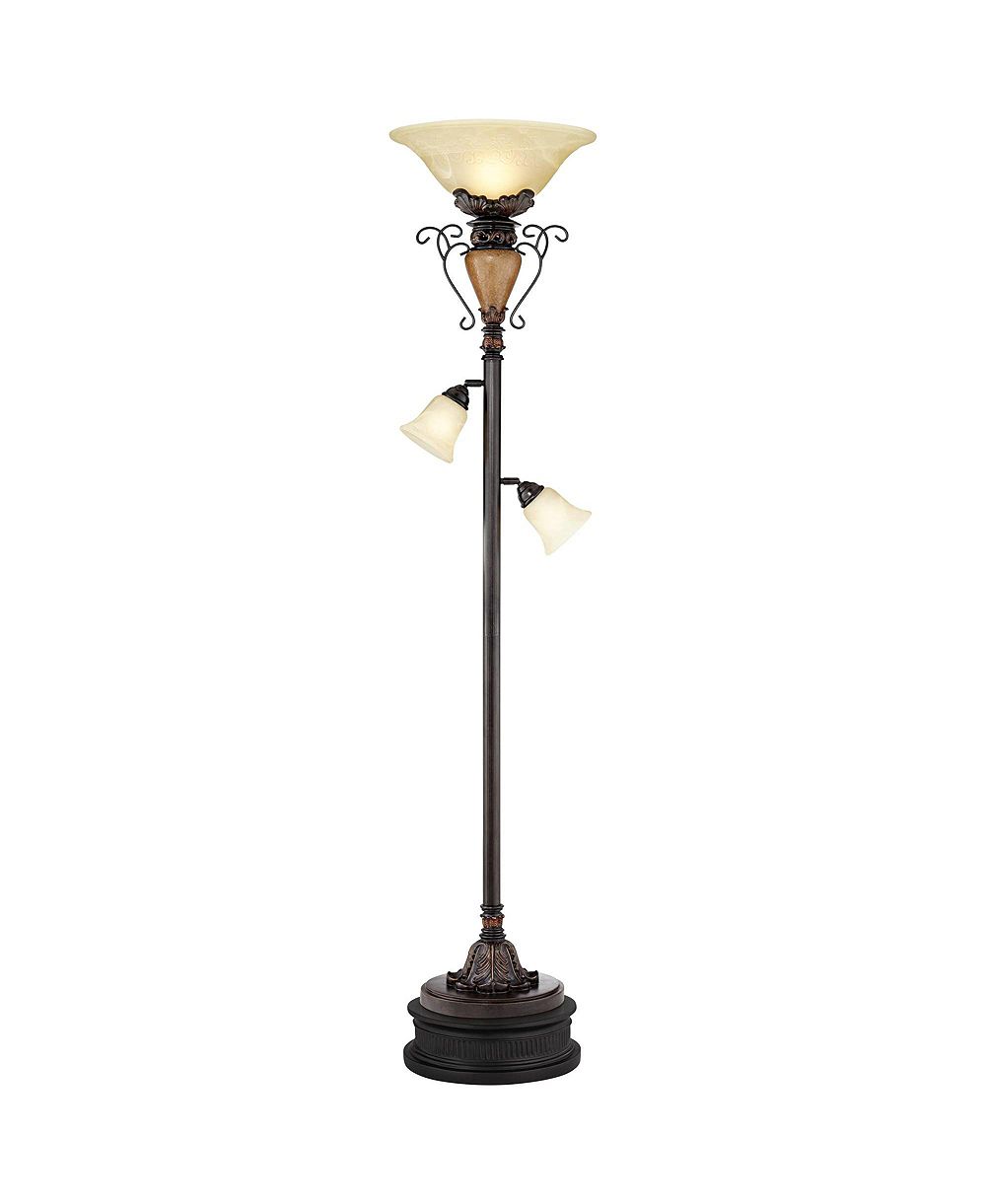 Regency Hill Торшер Ludo Rustic Vintage с боковым светом 72'' Tall Bronze Crackle