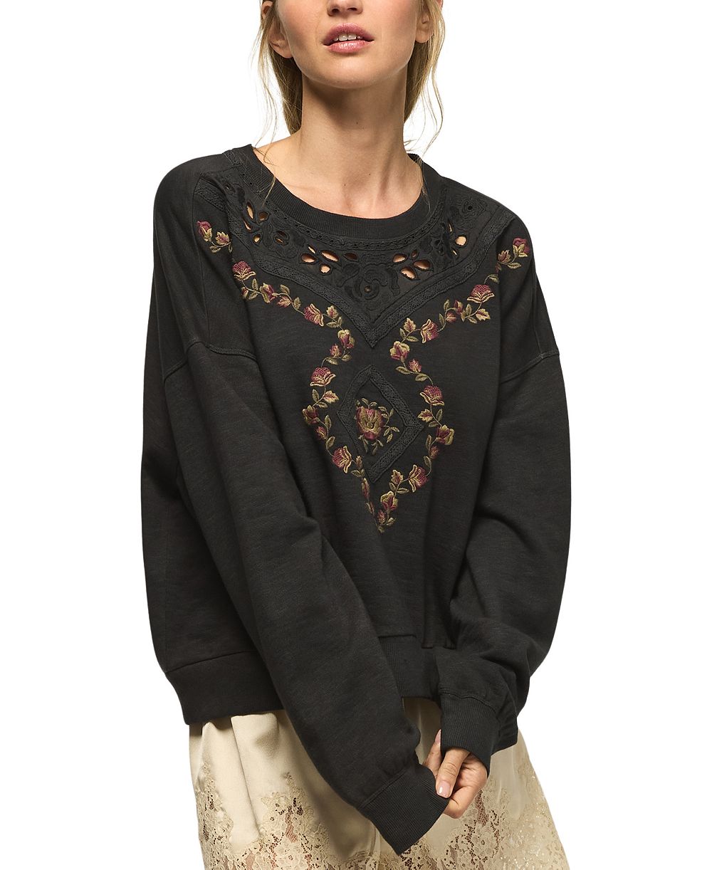 Lucky Brand женский свитшот с длинным рукавом и вышивкой