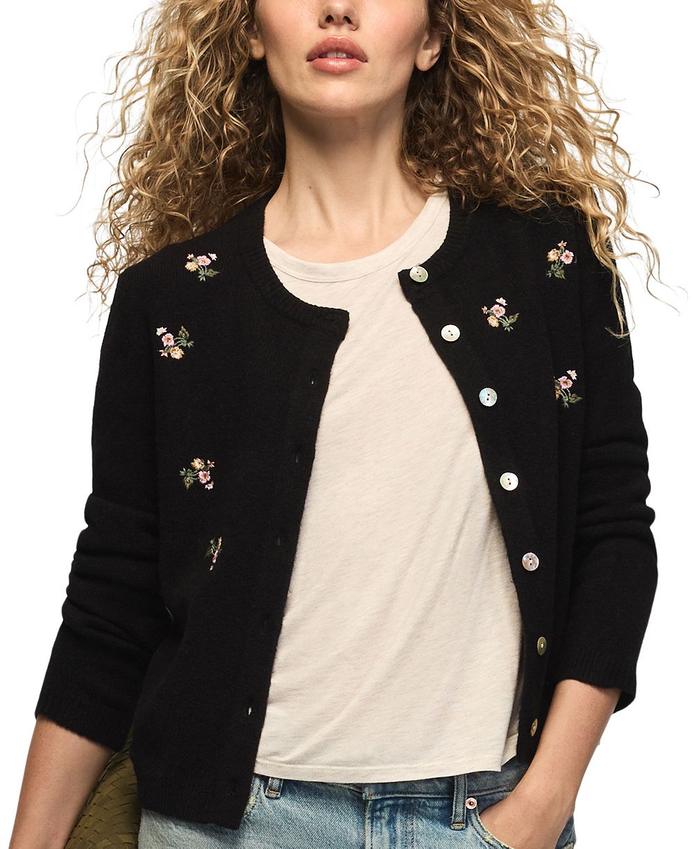 Lucky Brand женский кардиган с длинным рукавом и цветочной вышивкой