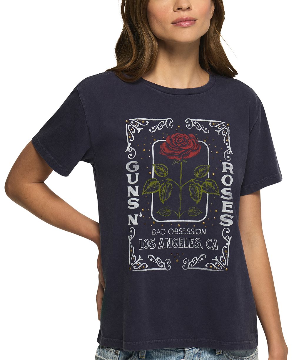 Lucky Brand женская ретро-футболка с принтом Guns N Roses, крой boyfriend