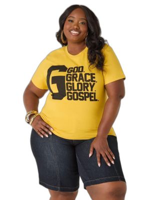 Ashley Stewart Plus Size Big G Graphic Tee