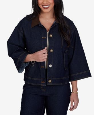 Ruby Rd. Petite Stretch Denim 3/4-Sleeve Jacket