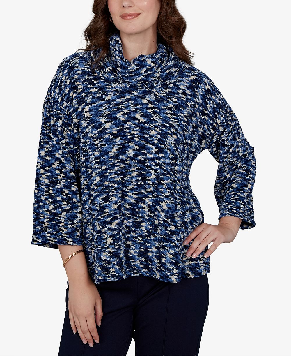 Женский топ Ruby Rd. Petite Spacedye Cowl Neck 3/4-Sleeve