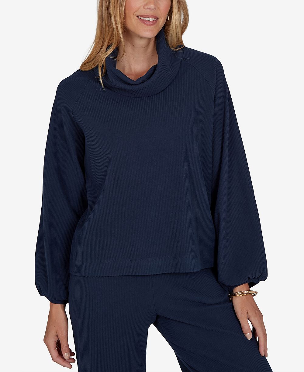 Топ Ruby Rd. Petite Cowl Neck Ribbed