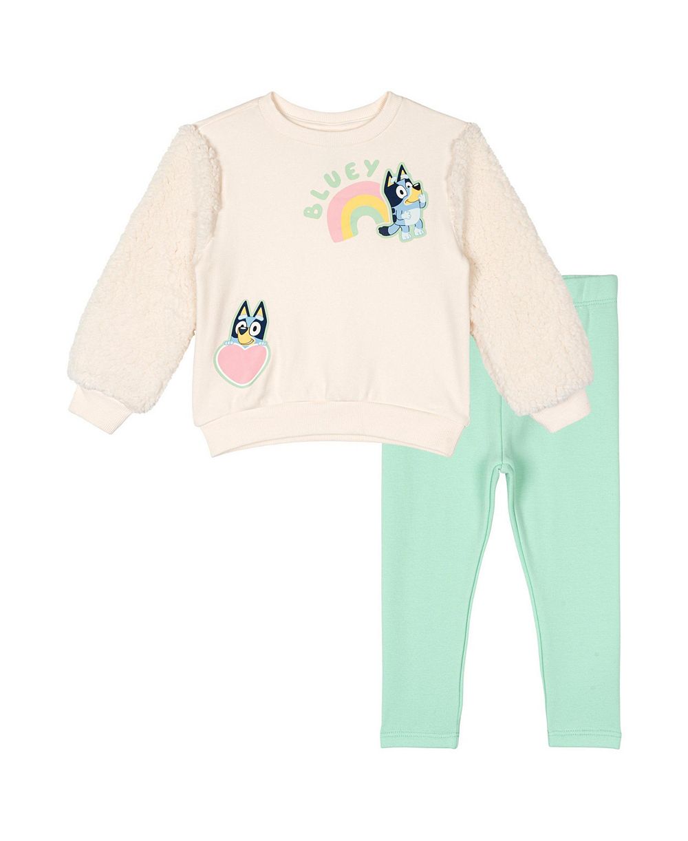 Детский комплект Bluey из флисового свитшота и леггинсов 2T-4T