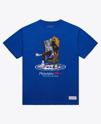 Мужская футболка Mitchell & Ness LeBron James Royal Philadelphia 76ers Caricature