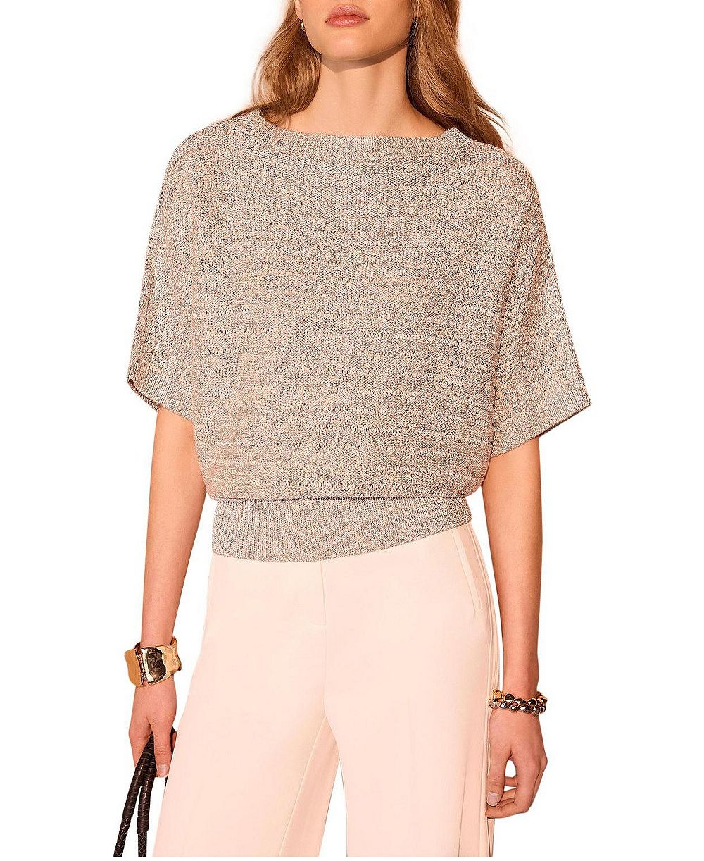 Mint Velvet Women's Metallic Batwing Knit Top