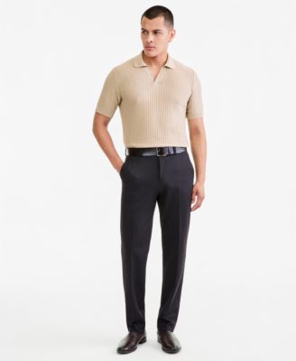 Men's Burgundy Black Micro CheckModern-Fit Suit Pant