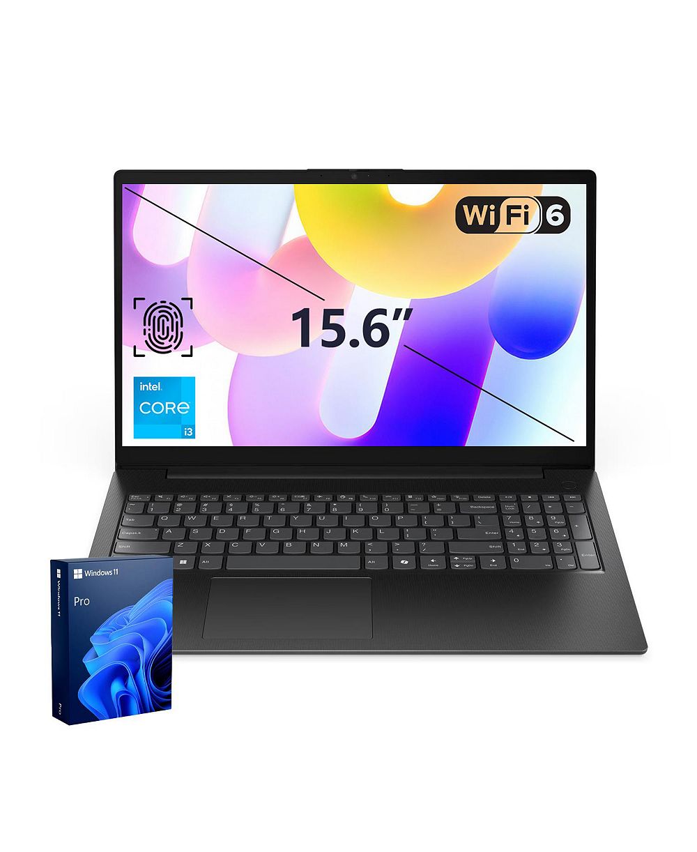 Ноутбук Lenovo Intel Core i3 15.6" с Wi-Fi 6 и сканером отпечатков пальцев