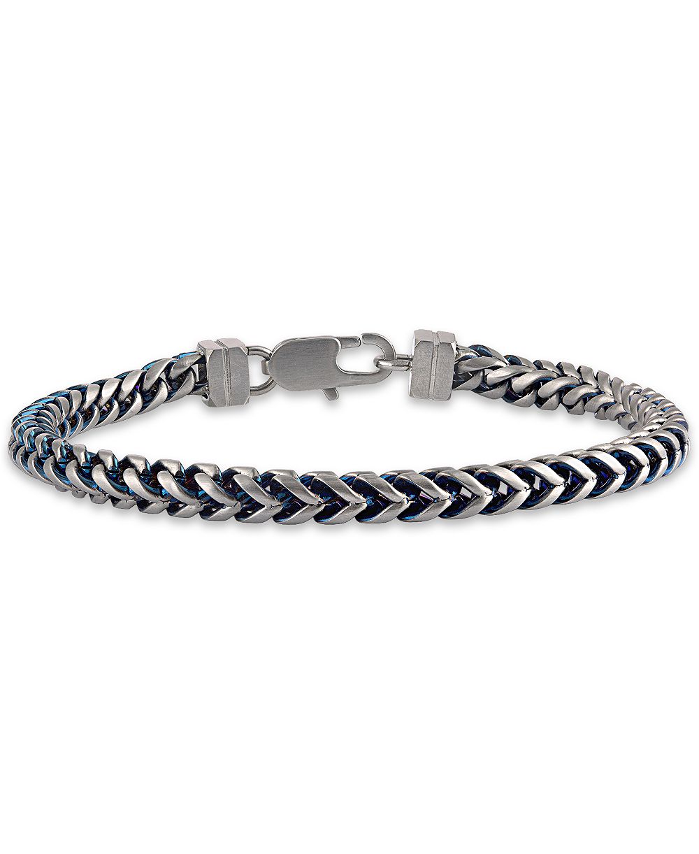 Мужской браслет Esquire Men's Jewelry из нержавеющей стали с синим ионным покрытием, 7,5" (8 мм)