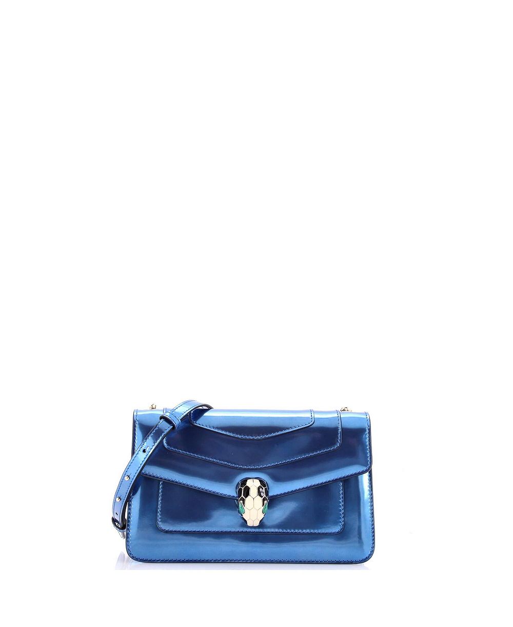Pre-Owned Bvlgari Small Serpenti Forever Shoulder Bag Metallic Leather