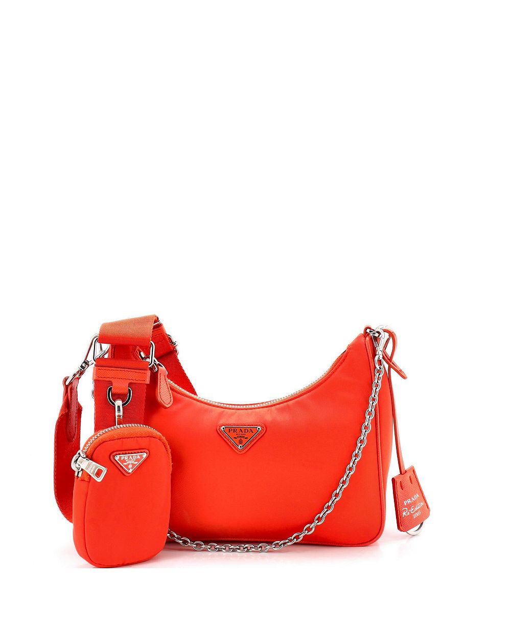 Pre-Owned Prada Small Re-Edition 2005 Shoulder Bag Tessuto Женская сумка через плечо