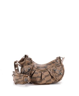 Б/у сумка на плечо Balenciaga XS Le Cagole Giant Studs BB Monogram из покрытого холста