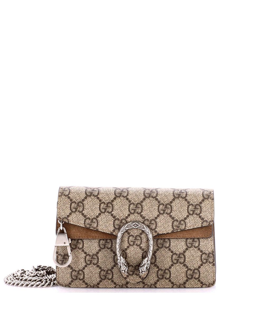 Gucci Super Mini Dionysus сумка б/у из прорезиненного полотна GG