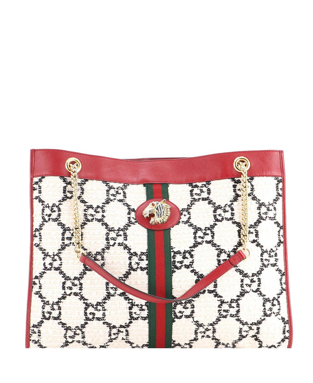 Gucci Large Rajah Chain Tote GG Tweed сумка