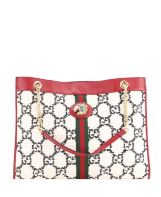 Gucci Large Rajah Chain Tote GG Tweed сумка