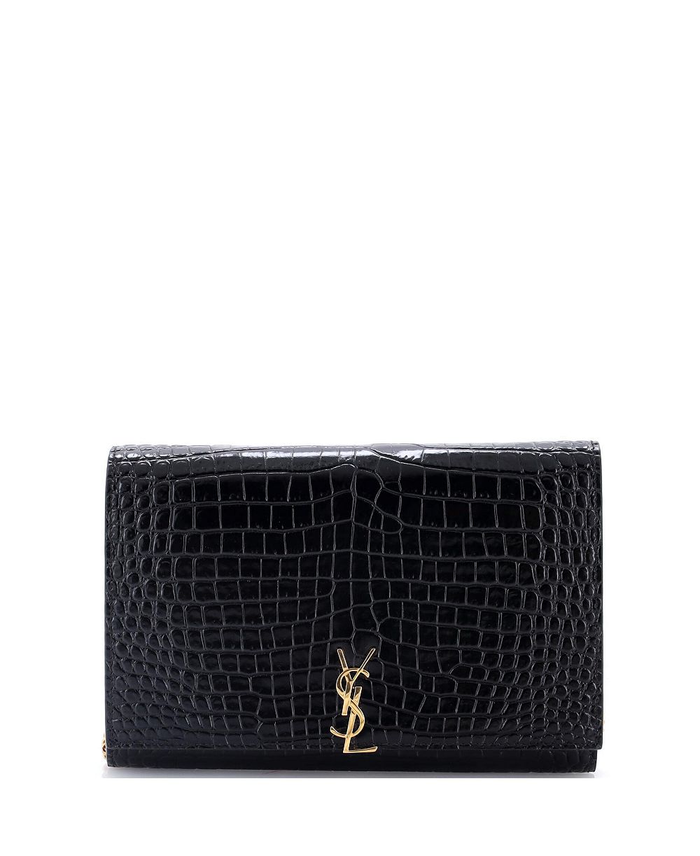 Кошелек на цепочке Saint Laurent Classic Monogram из тисненым кожаным рельефом