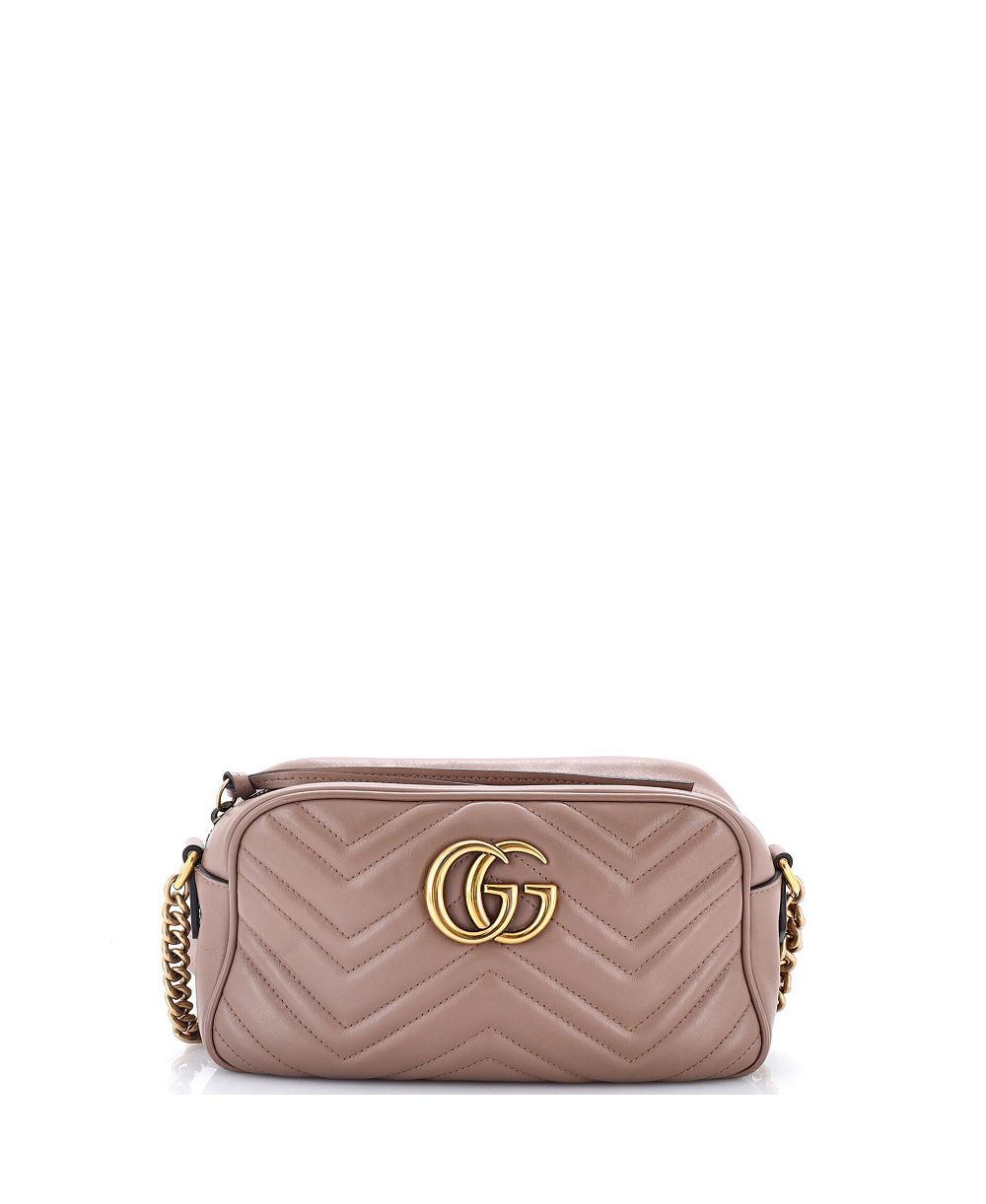 Pre-Owned Gucci Small GG Marmont Shoulder Bag Matelasse Leather
