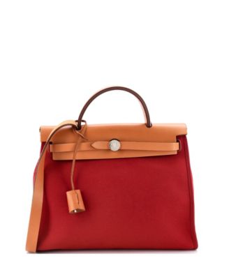 Сумка Hermes 31 Herbag Zip из кожи и канваса, б/у