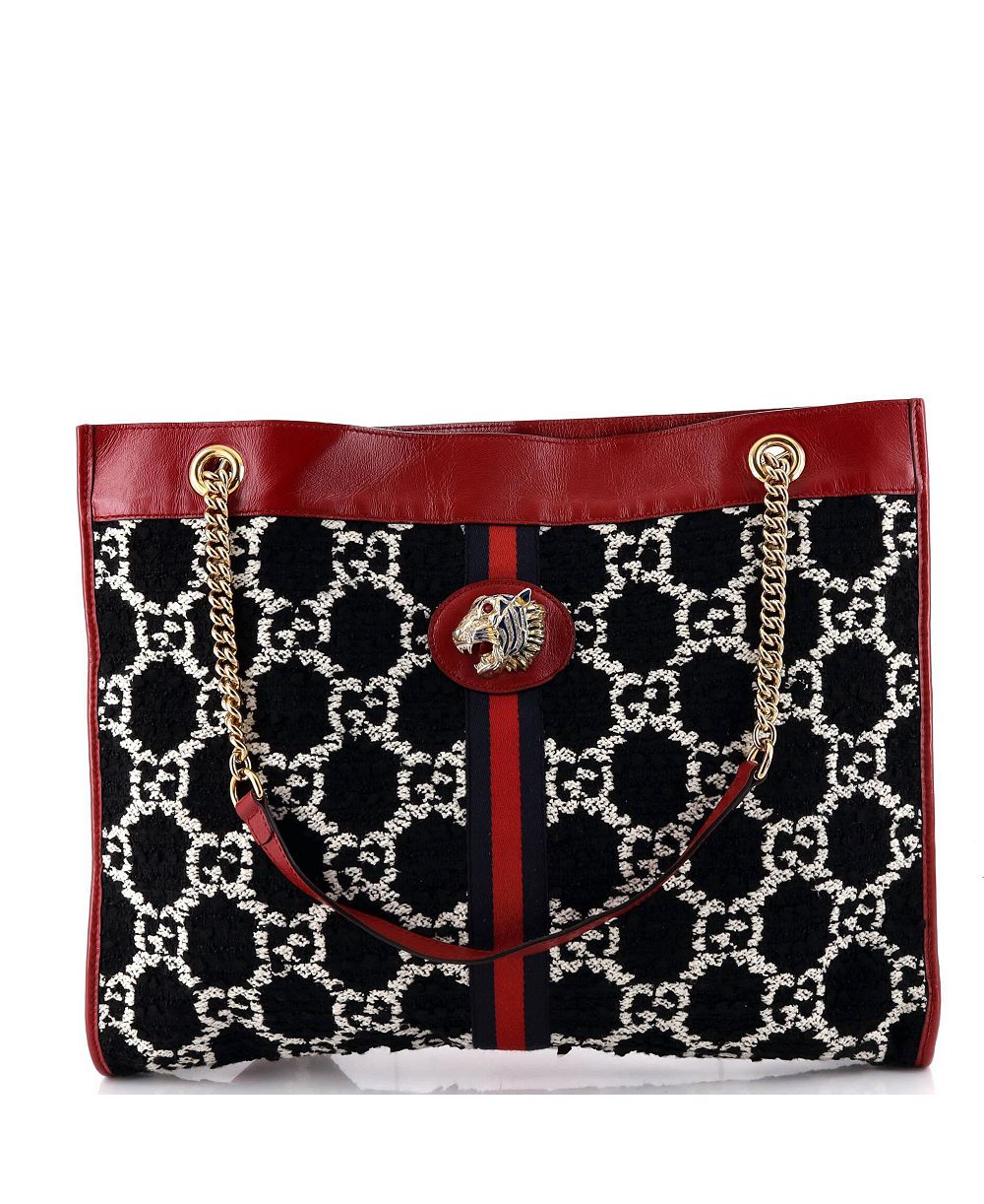 Сумка-тоут Gucci Large Rajah Chain GG Tweed, б/у