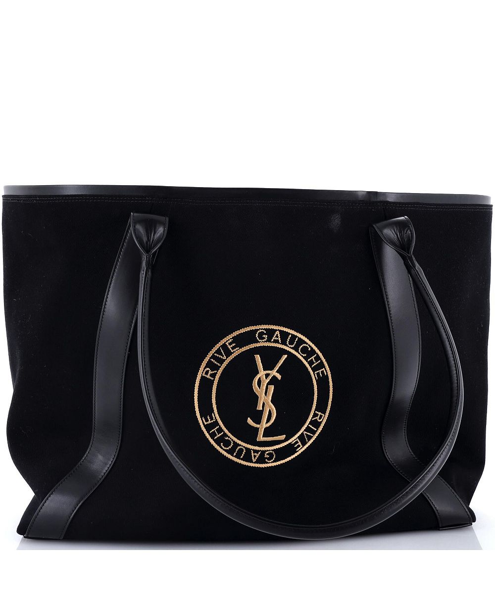 Б/у сумка Saint Laurent Rive Gauche Large Open Tote Embroidered Canvas