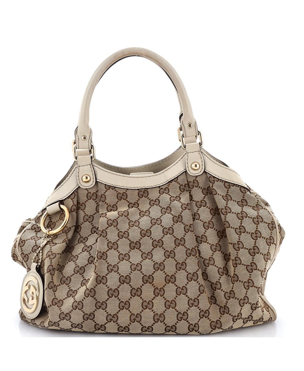 Pre-Owned Gucci Medium Sukey сумка тоут GG Canvas с кожей