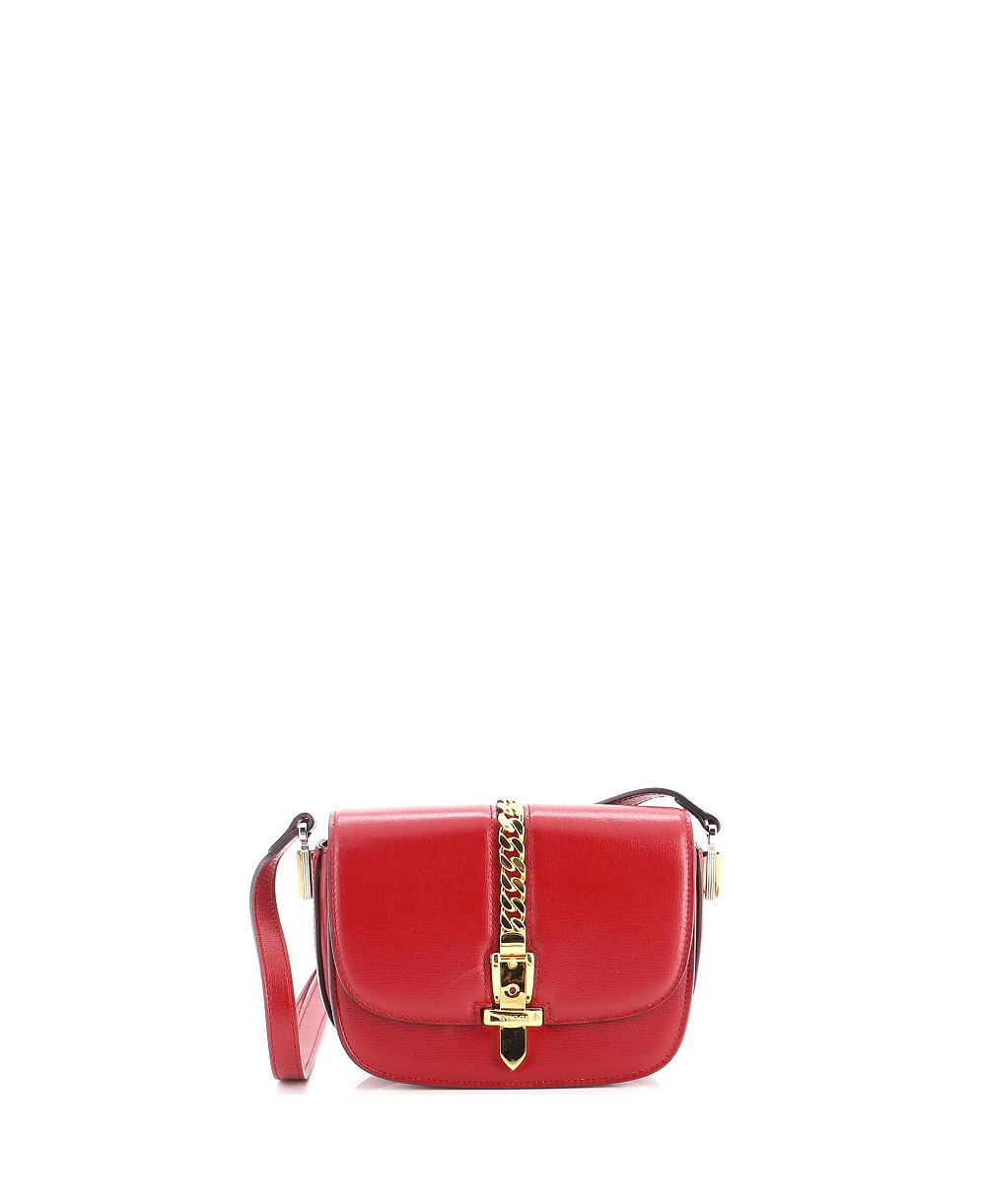 Кожаная плечевая сумка Pre-Owned Gucci Mini Sylvie 1969