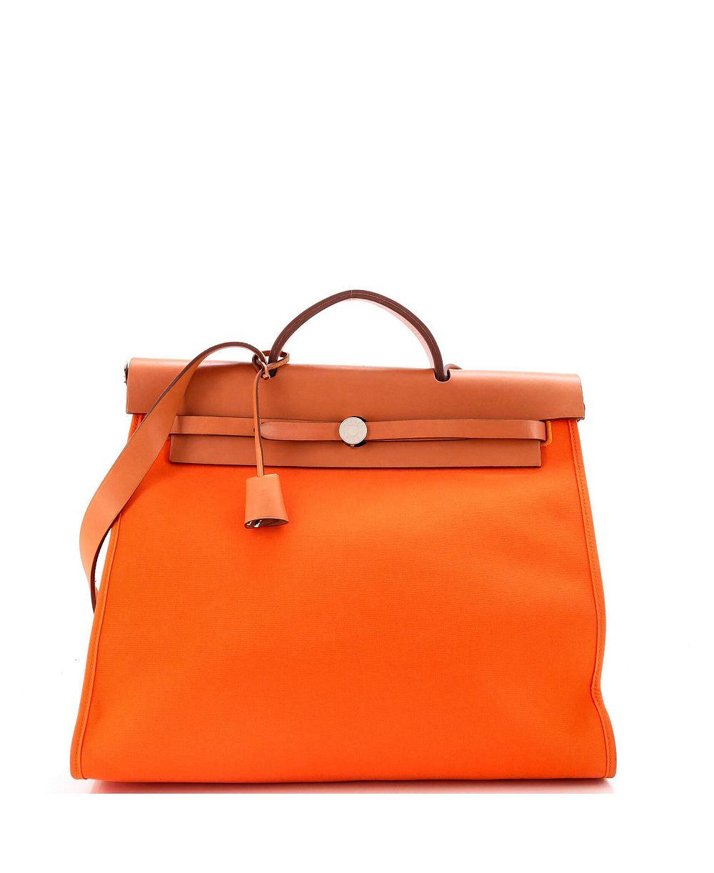 Б/у сумка Hermes 39 Herbag Zip из кожи и canvas