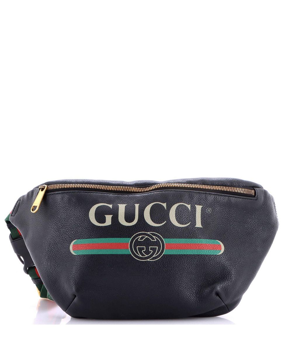 Pre-Owned Gucci Medium Logo Belt Bag Printed Leather