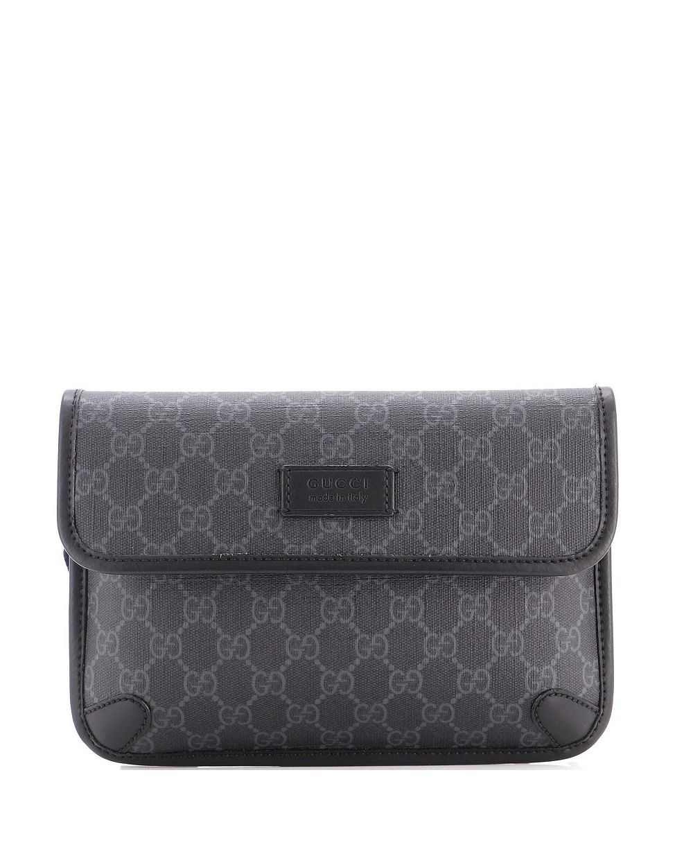 Сумка на пояс Pre-Owned Gucci Web Flap GG Coated Canvas