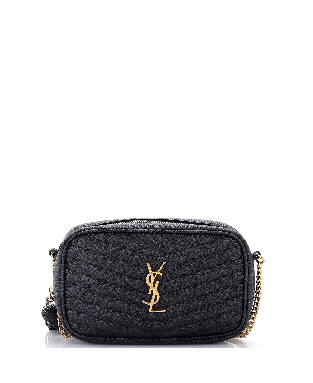 Б/у мини-сумка Saint Laurent Lou Camera Matelasse Chevron из кожи
