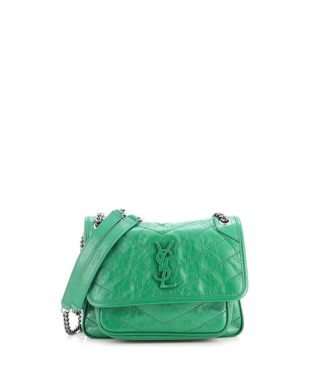 Saint Laurent сумка Baby Niki Chain Flap Matelasse Chevron из кожи