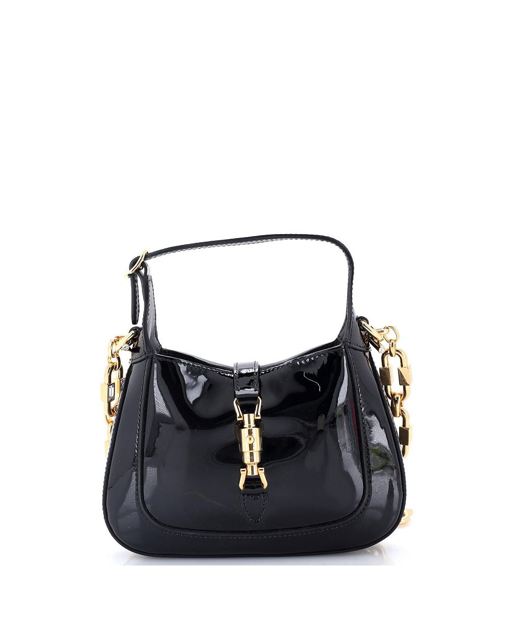 Pre-Owned Gucci мини-сумка Джеки 1961 с цепочкой, гобой, лакированная кожа
