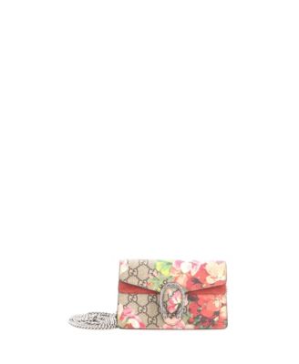 Женская сумка Gucci Super Mini Dionysus Blooms Print GG Coated Canvas Pre-Owned