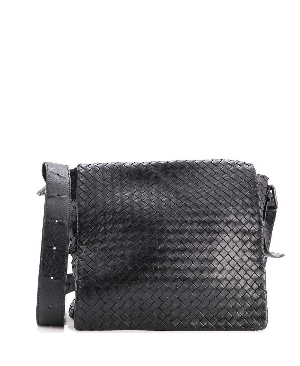 Брендовая сумка Bottega Veneta Medium Square Flap Messenger Bag Intrecciato Nappa
