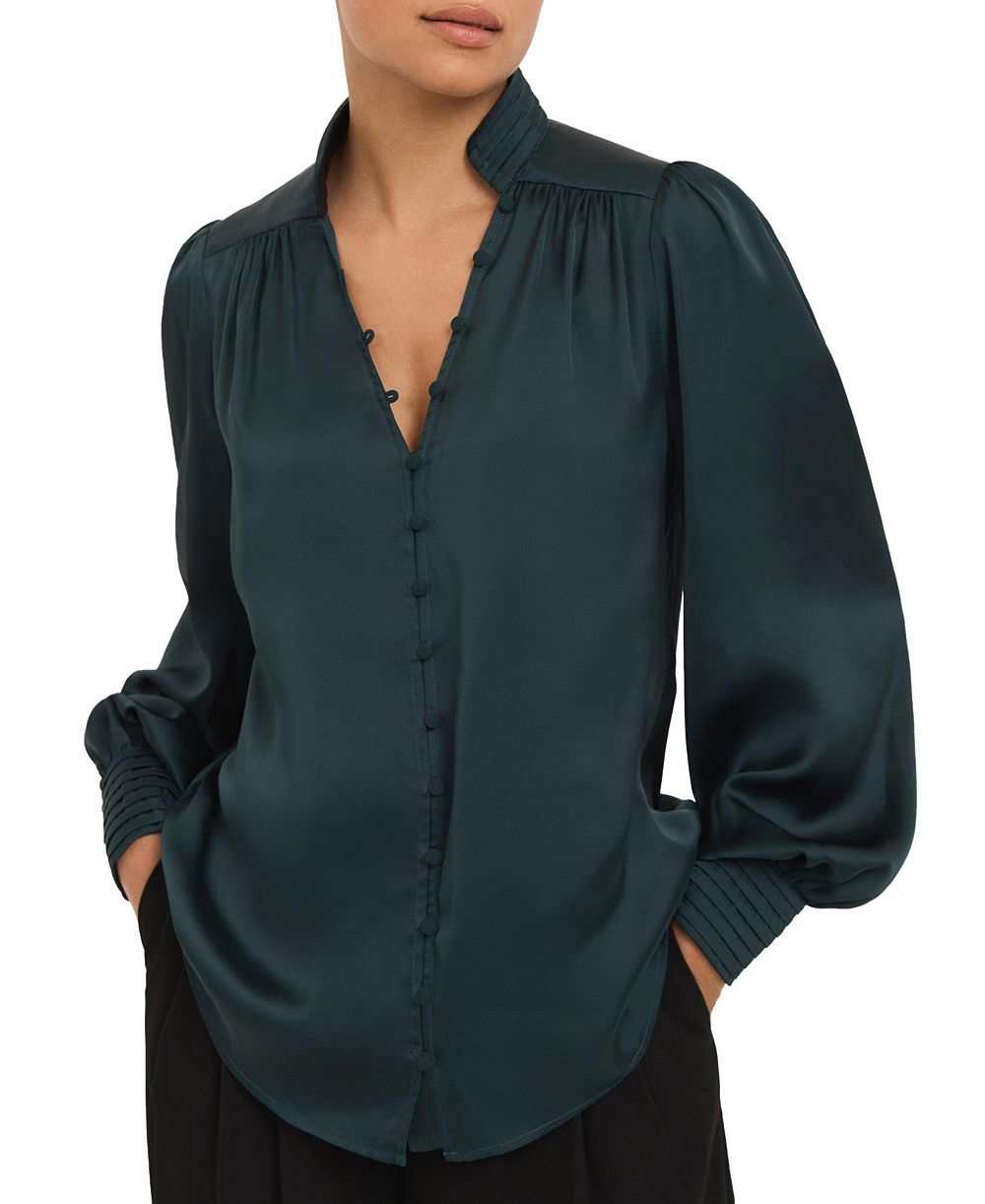 Mint Velvet Women's Satin Long Sleeve Blouse