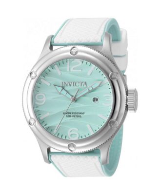 Мужские кварцевые часы Invicta Pro Diver 50307, 48 мм, циферблат тиффани-блю, ремешок из силикона тиффани-блю и белого цвета