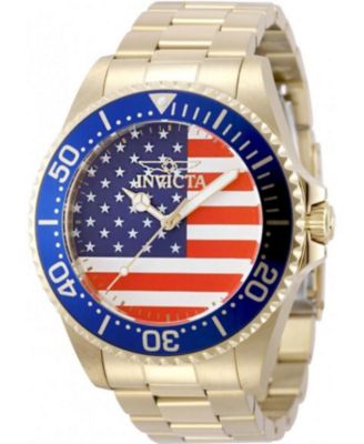 Invicta Pro Diver 50416 мужские кварцевые часы 45 мм - золотистый стальной браслет