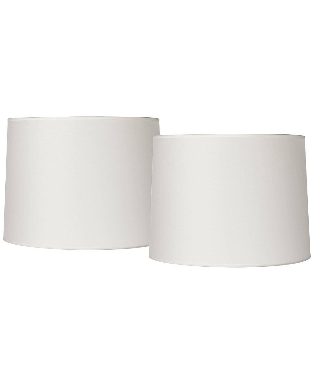 Абажур Springcrest Set of 2 Drum White Medium 13" Top x 14" Bottom x 10" High Spider